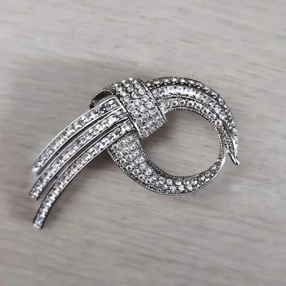 Butler Jewelry - BUTLER | Vintage Silver with Clear Rhinestone Brooch